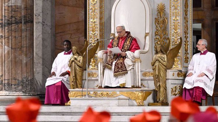 Pope Leo delivers his homily Pope leo
